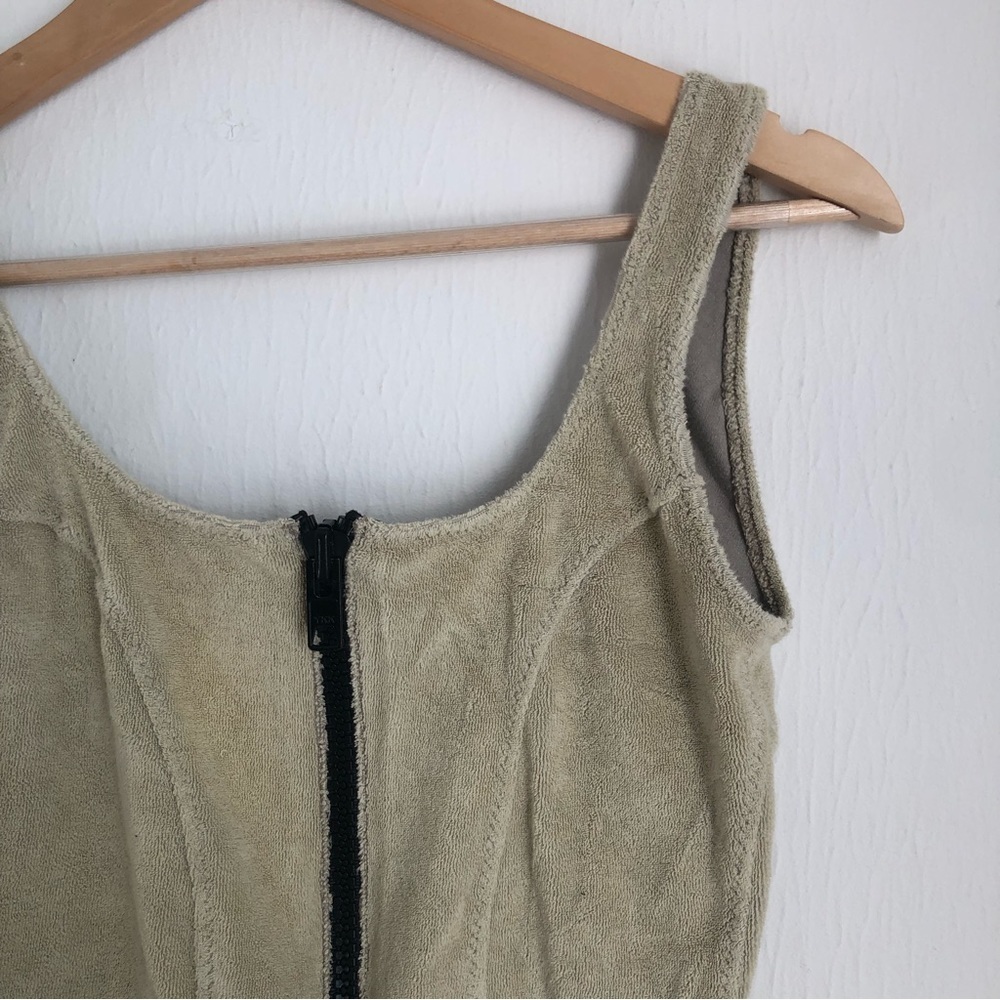 Lisa Marie Fernandez size II (4-6) Beige Terrycloth Zip Front One Piece Swimsuit - Picture 4 of 11